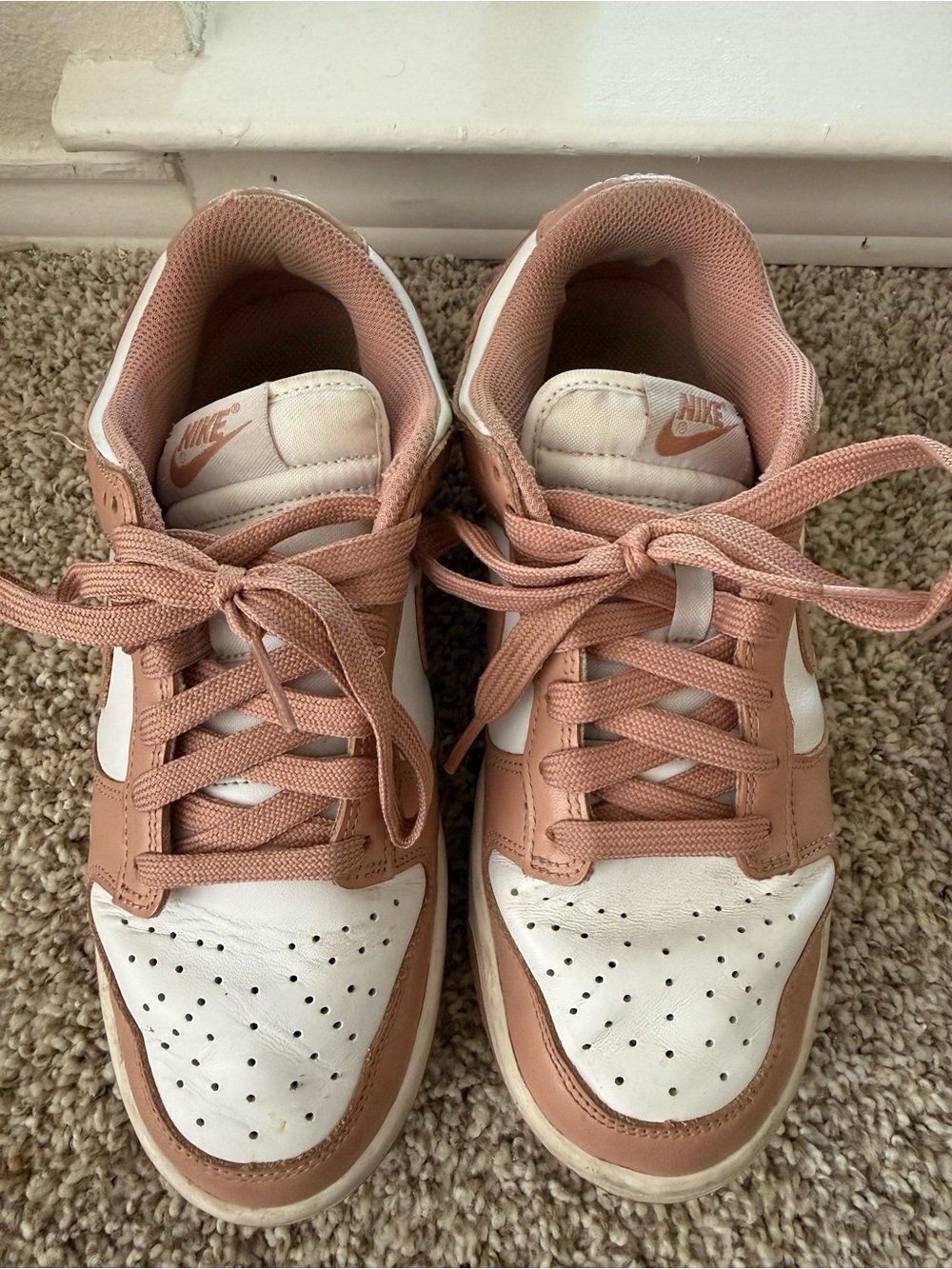 Nike Women’s Low-Top Sneakers in Dusty Rose and White